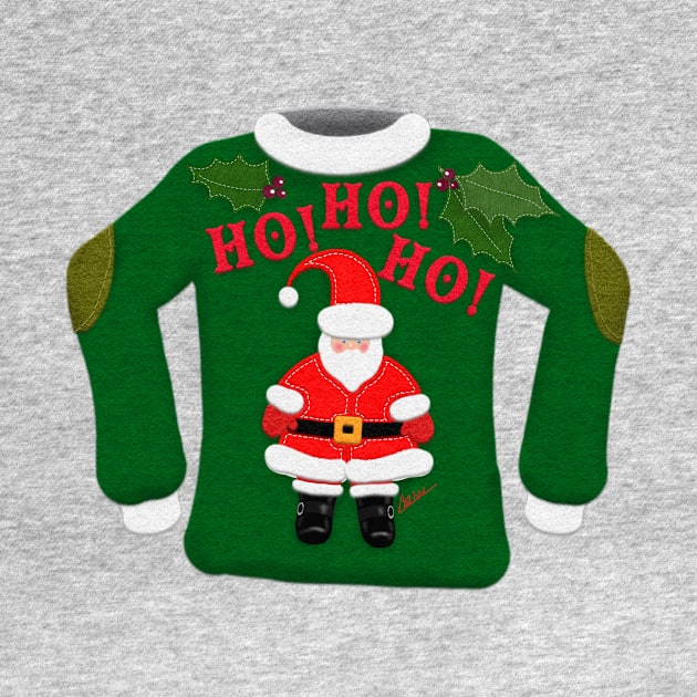 Tacky Christmas Sweater | Ho! Ho! Ho! Santa | Cherie's Art(c)2021 by CheriesArt